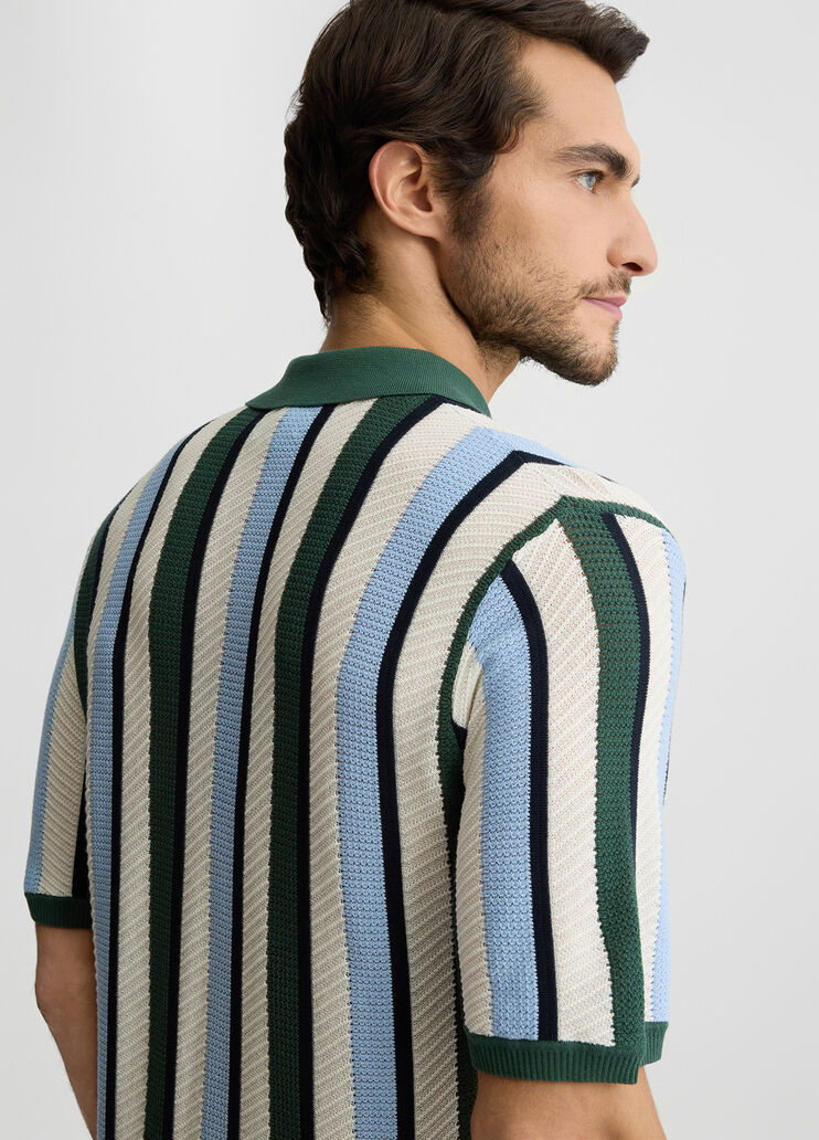 Striped knit polo shirt blue Liu Jo - large image number 3 Striped knit polo shirt blue Liu Jo - large image number 3