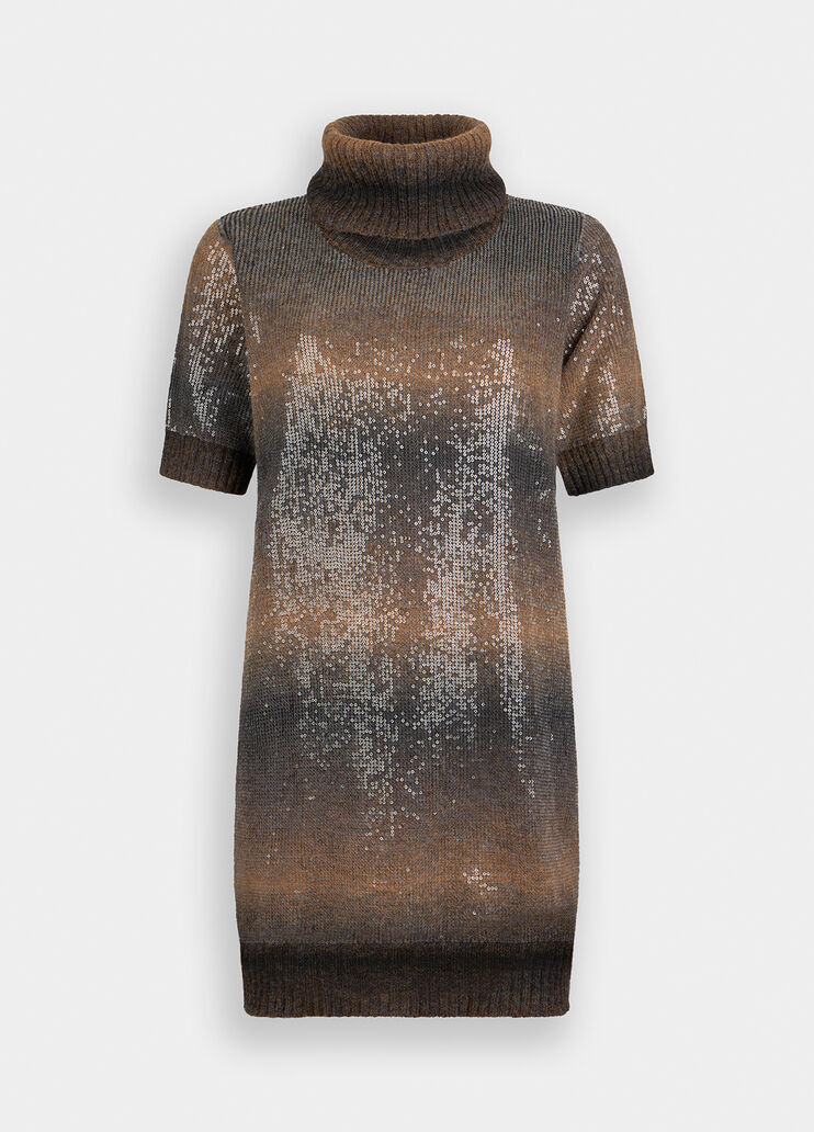 Robe en laine avec paillettes marron Liu Jo - large image number 6