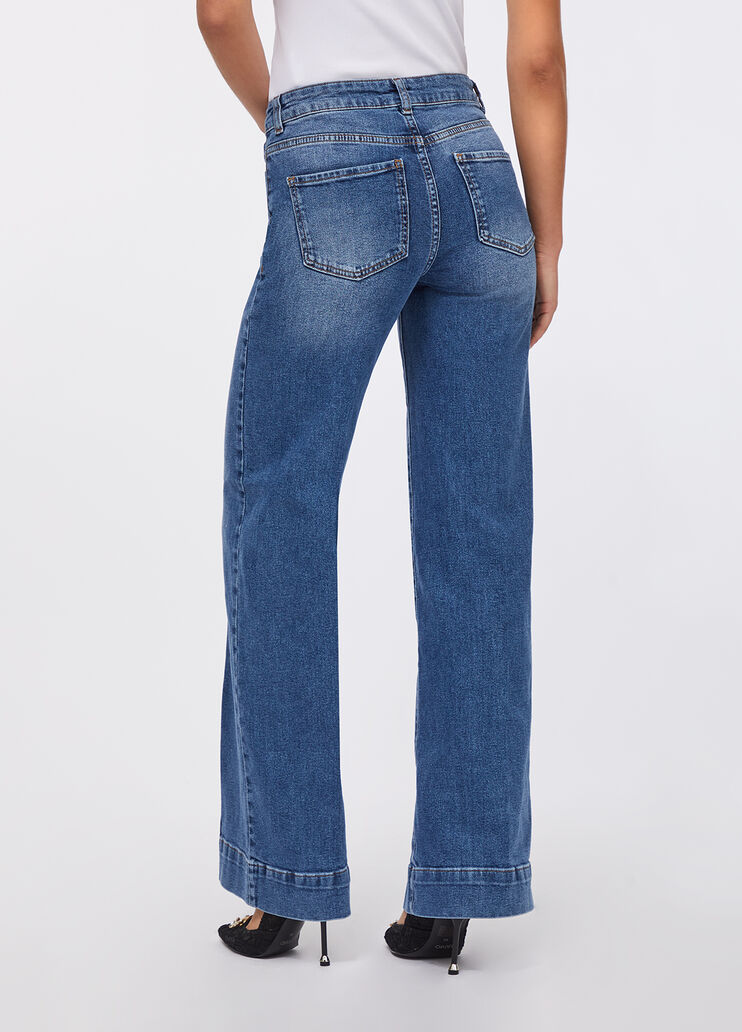 Jean évasé avec breloque bijou denim bleu foncé Liu Jo - large image number 1