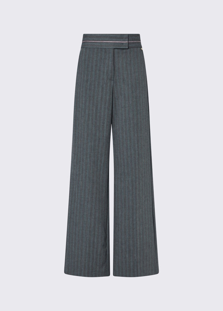 Pinstriped trousers in a wool blend dark grey Liu Jo - medium