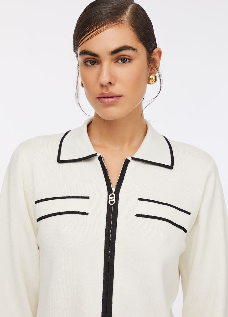 Cardigan mit Reißverschluss Weiß Liu Jo - large image number 2