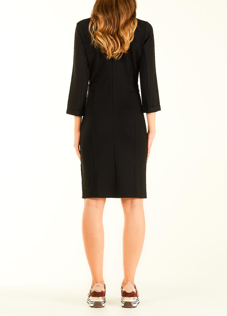 Vestido corto con botones con logotipo negro Liu Jo - large image number 1