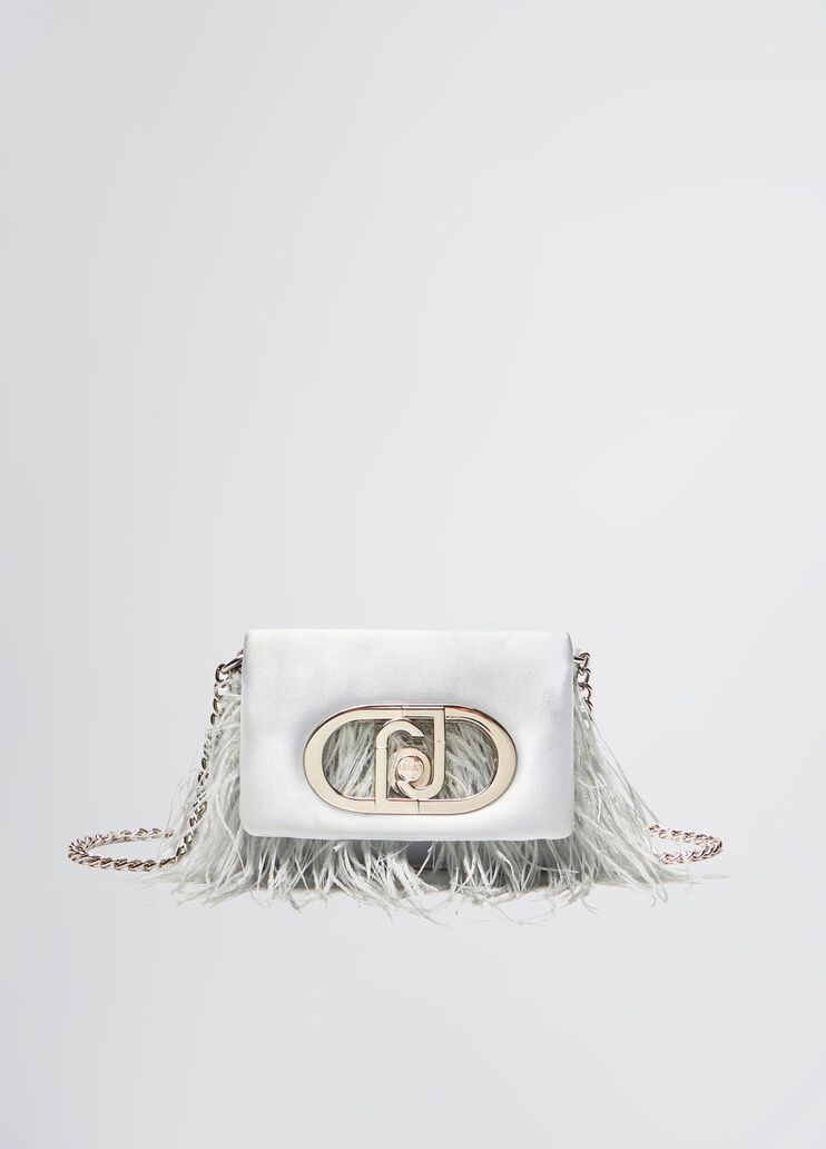 Mini LaPuffy bag with feathered detailing light blue Liu Jo - medium Mini LaPuffy bag with feathered detailing light blue Liu Jo - medium