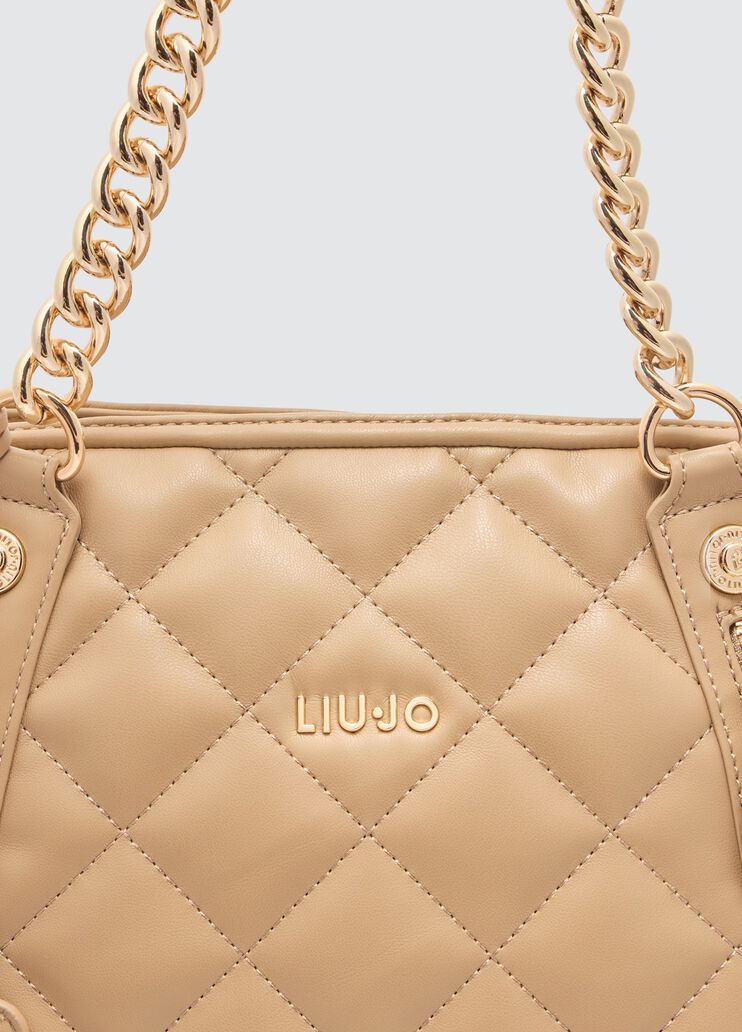 Quilted shopping tote with charm pink/iconic Liu Jo - large image number 5 Quilted shopping tote with charm pink/iconic Liu Jo - large image number 5