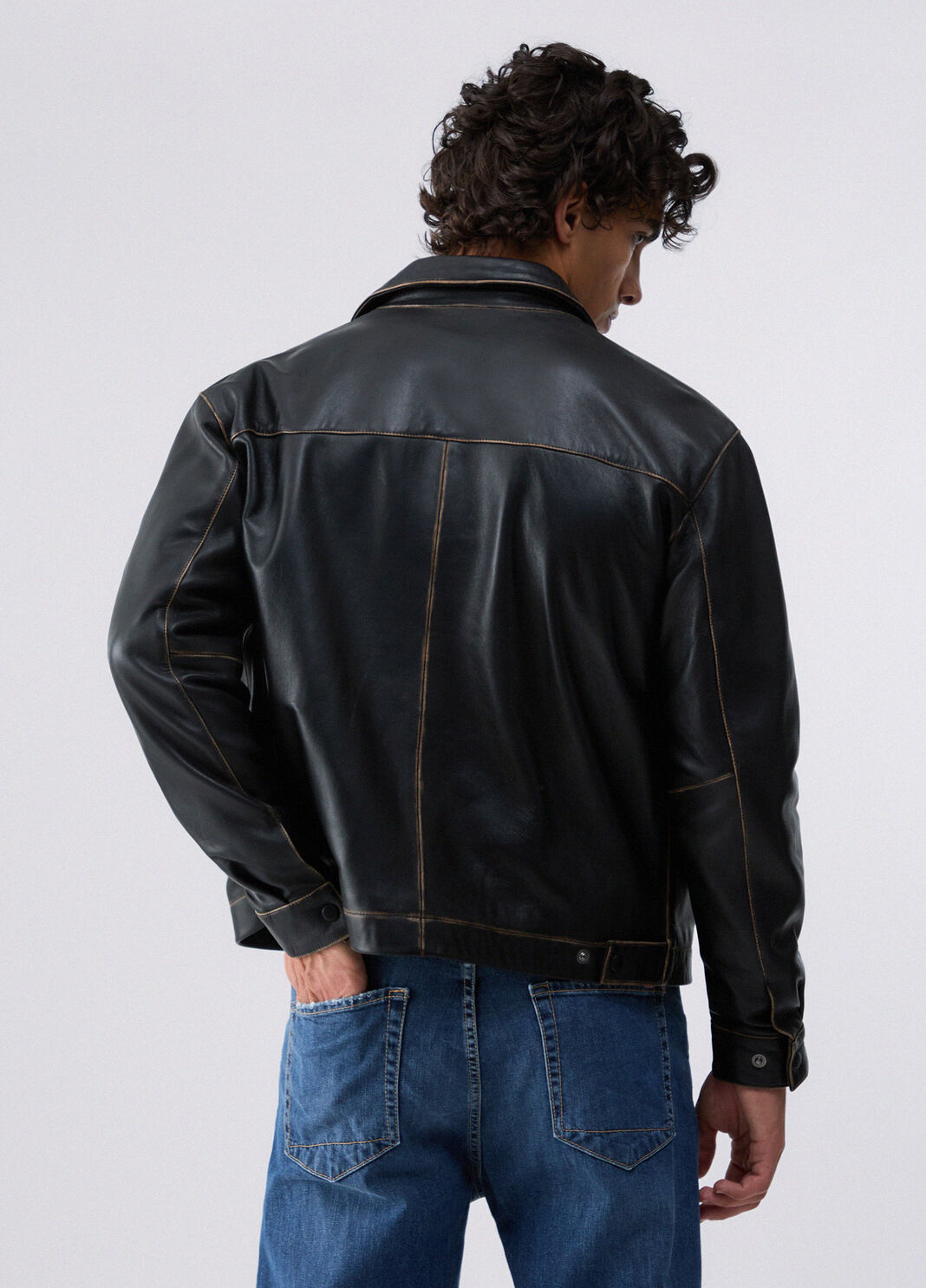 Jacket in leather dark brown Liu Jo - large image number 1