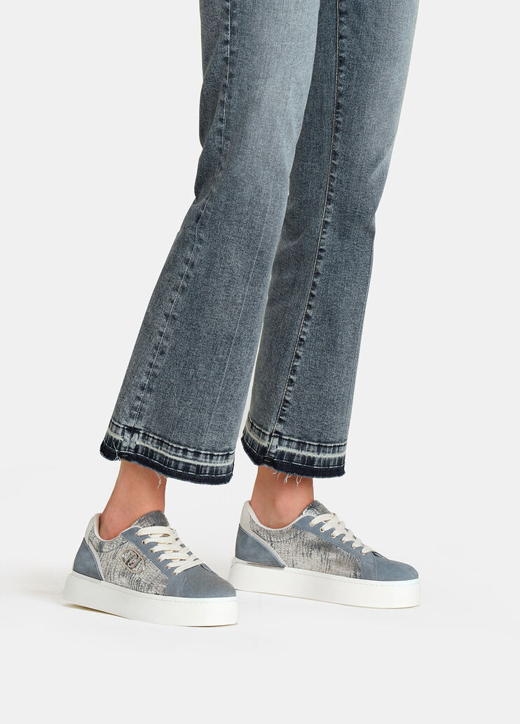 Metallic crackle-effect sneakers silver Liu Jo - medium Metallic crackle-effect sneakers silver Liu Jo - medium