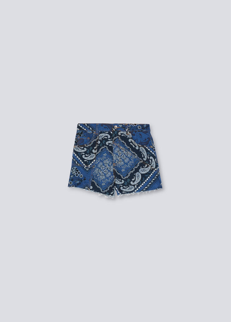 Denim shorts with all over print blue denim Liu Jo - large image number 4 Denim shorts with all over print blue denim Liu Jo - large image number 4
