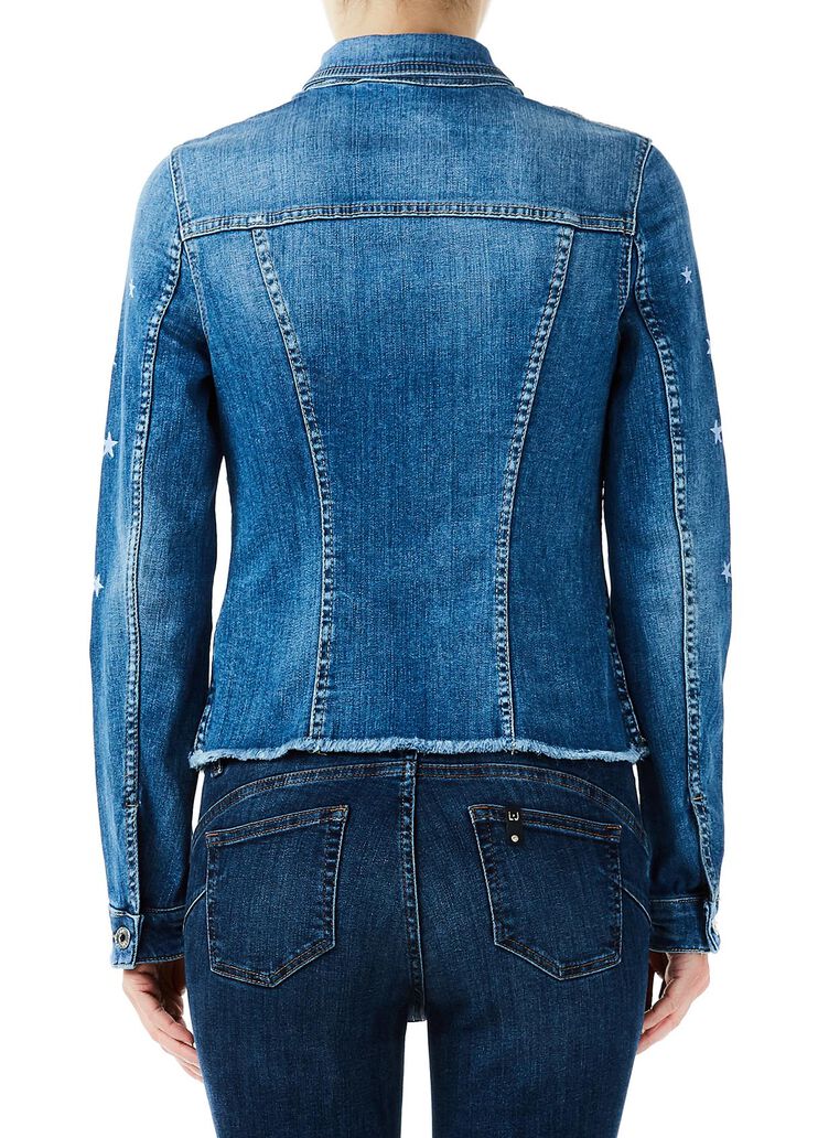 Veste en jean écoconçu Blue jean foncé avec étoiles Liu Jo - large image number 1