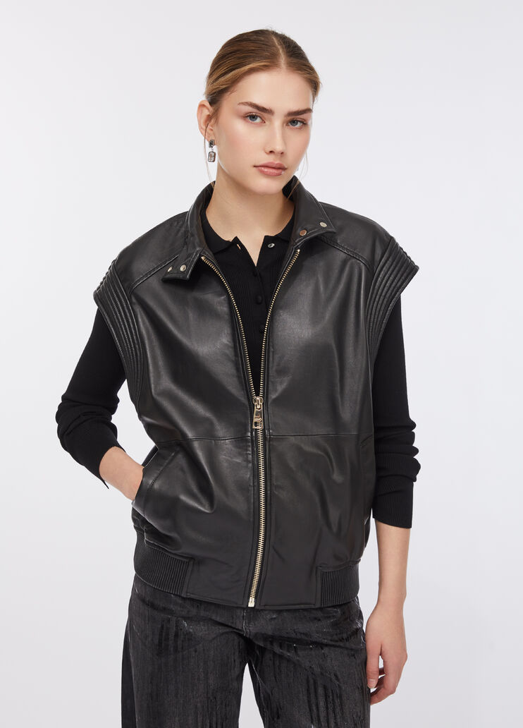 Oversized leather gilet black Liu Jo - medium