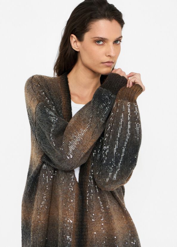 Longline cardigan with sequins brown Liu Jo - medium