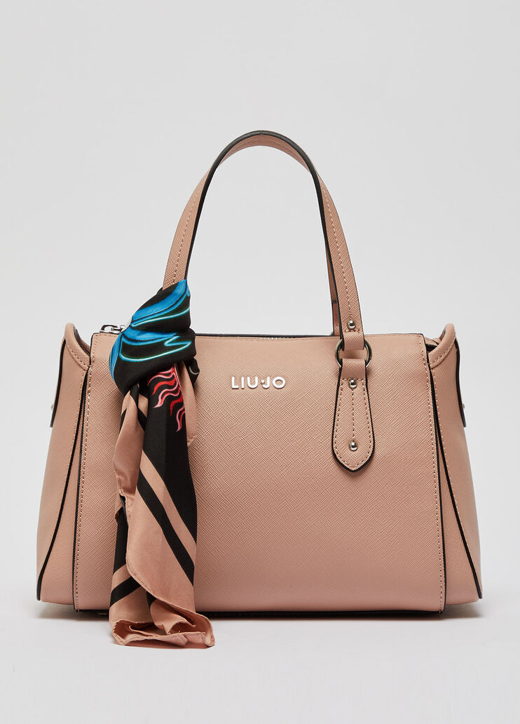 Eco-friendly bag with foulard pink Liu Jo - large image number 0 Eco-friendly bag with foulard pink Liu Jo - large image number 0
