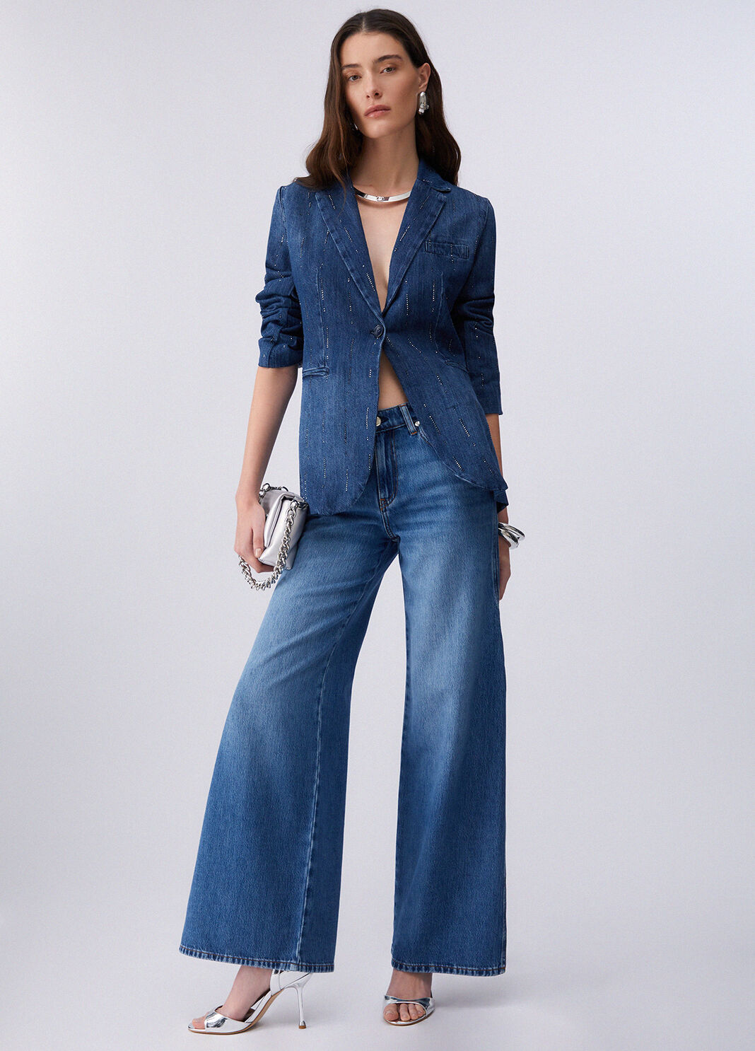 Blazer aus Denim mit Strass Denimblau Liu Jo - large image number 5