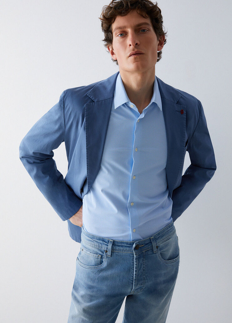 Hemd aus Lycra Hellblau/Karos Liu Jo - medium