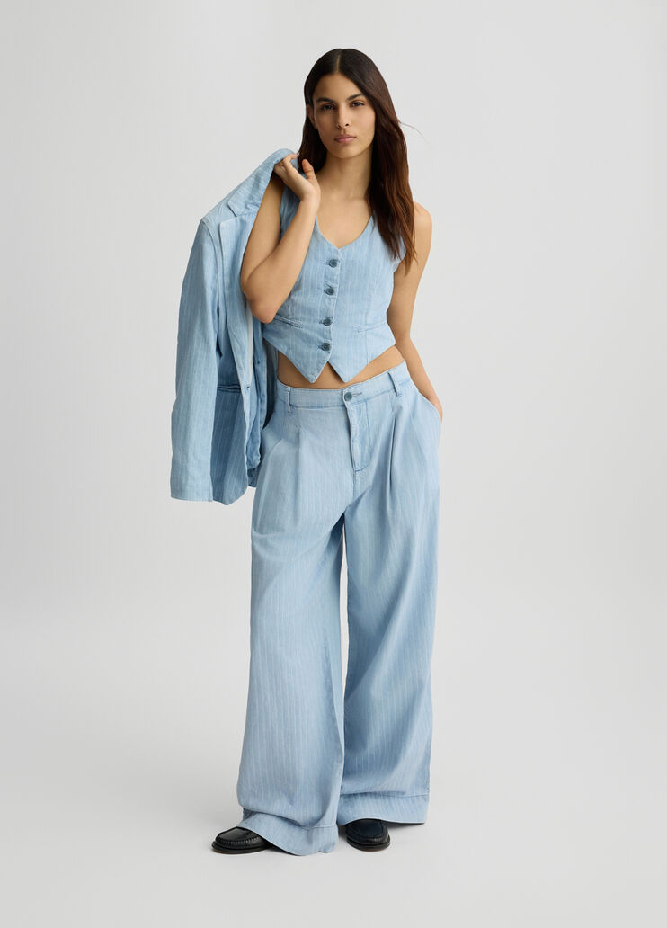 Pinstripe denim trousers light denim Liu Jo - medium Pinstripe denim trousers light denim Liu Jo - medium