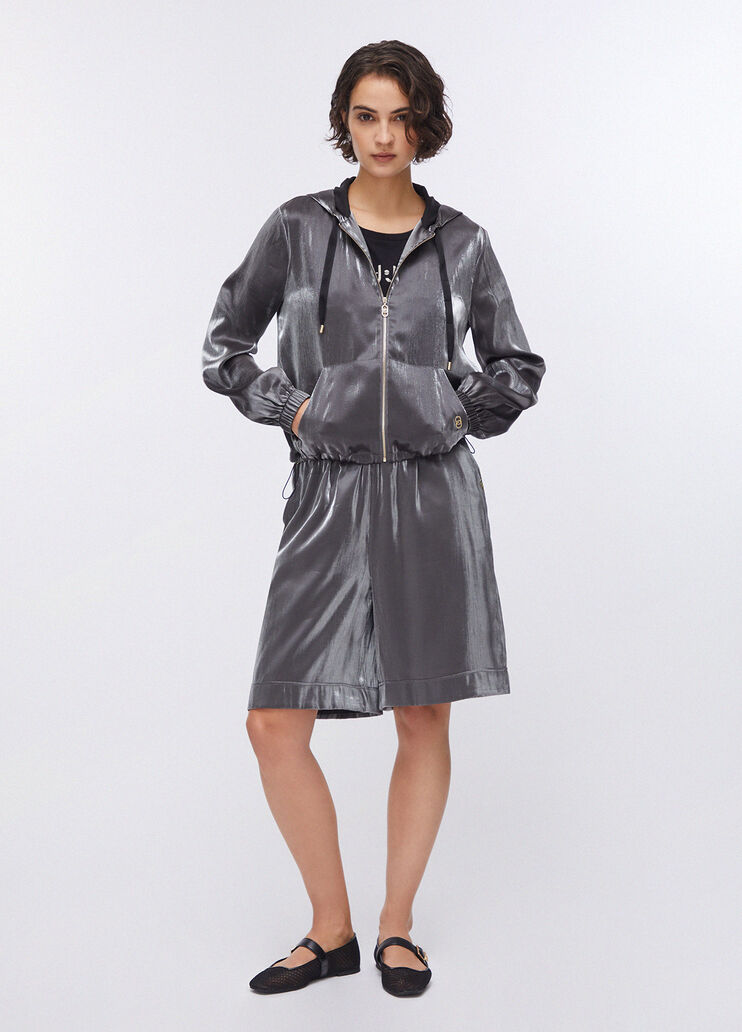 Giacca laminata con cappuccio grigio Liu Jo - large image number 5