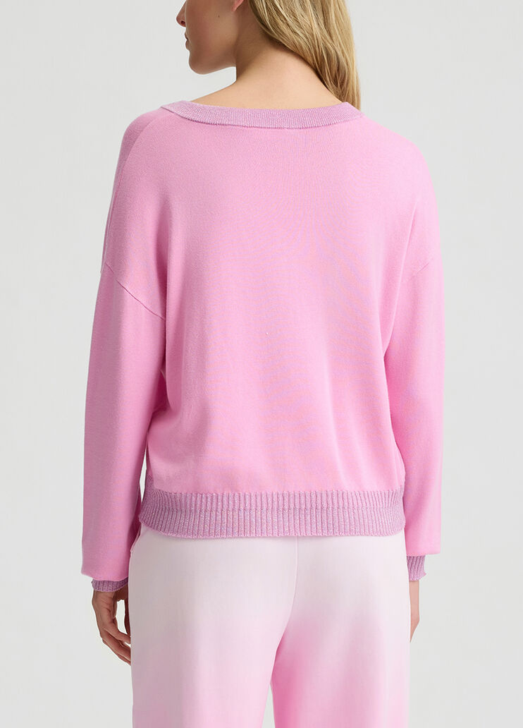 Pull &agrave; encolure en V rose Liu Jo - medium