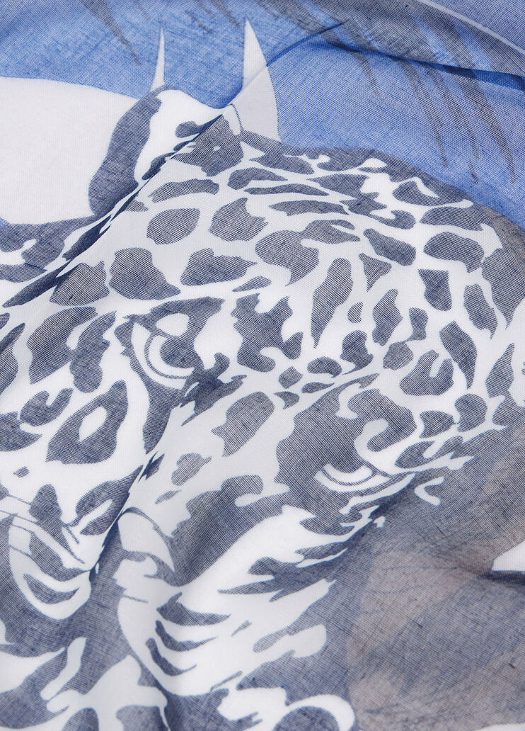 Scarf with floral print blue denim Liu Jo - large image number 3 Scarf with floral print blue denim Liu Jo - large image number 3