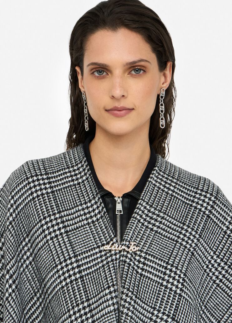 Poncho prince-de-galles noir Liu Jo - large image number 2