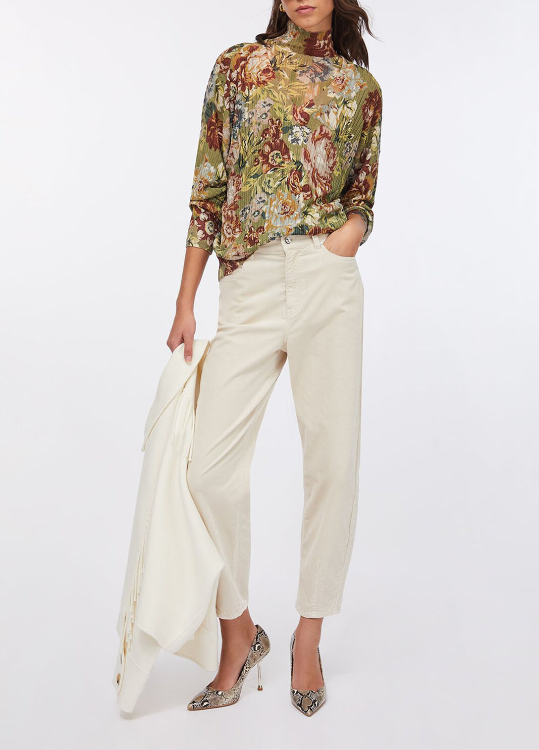 Pullover with V-neck sanderson print Liu Jo - large image number 3