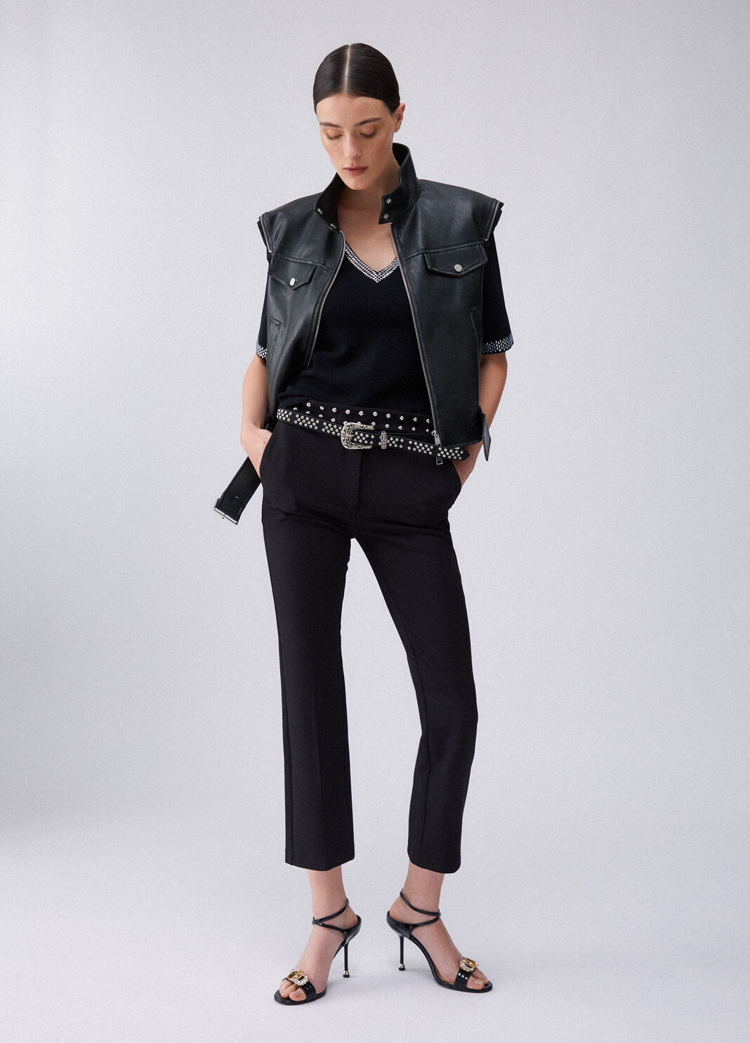 Трикотажная футболка со стразами черный Liu Jo - large image number 5