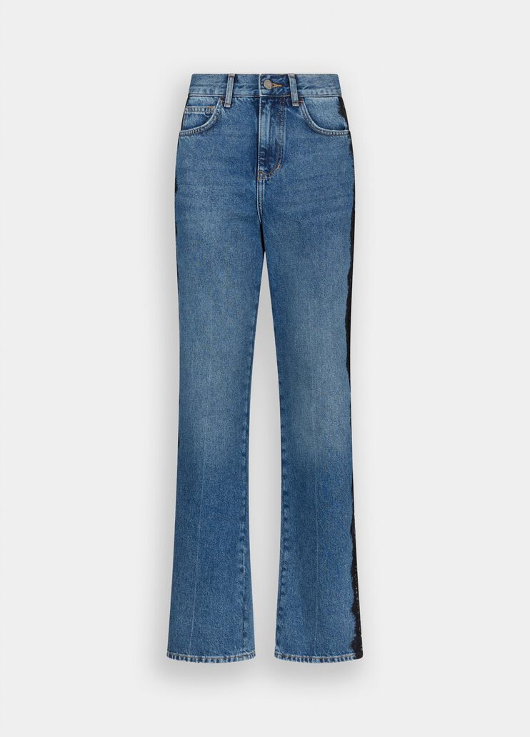 Straight-leg jeans with lace blue denim Liu Jo - large image number 6