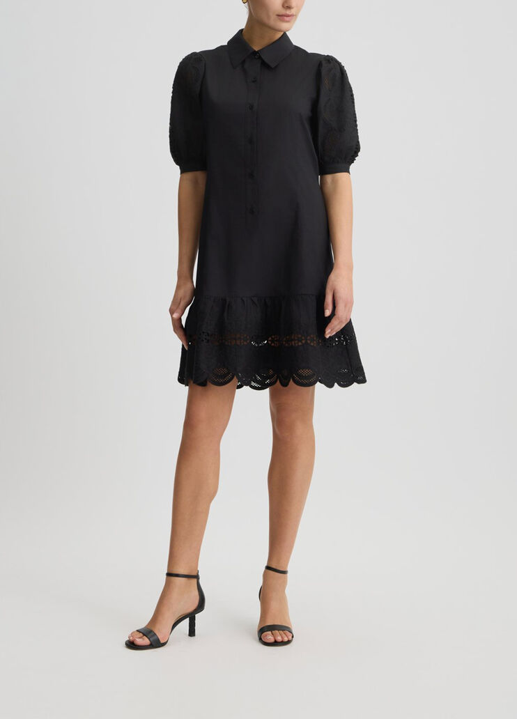 Cotton shirt dress with embroidery black Liu Jo - medium