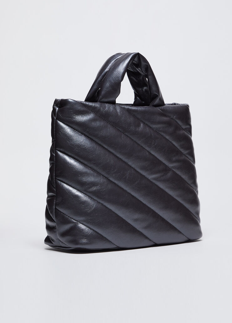 Großer Shopper aus glänzendem Matelassé grau Liu Jo - large image number 1 Großer Shopper aus glänzendem Matelassé grau Liu Jo - large image number 1