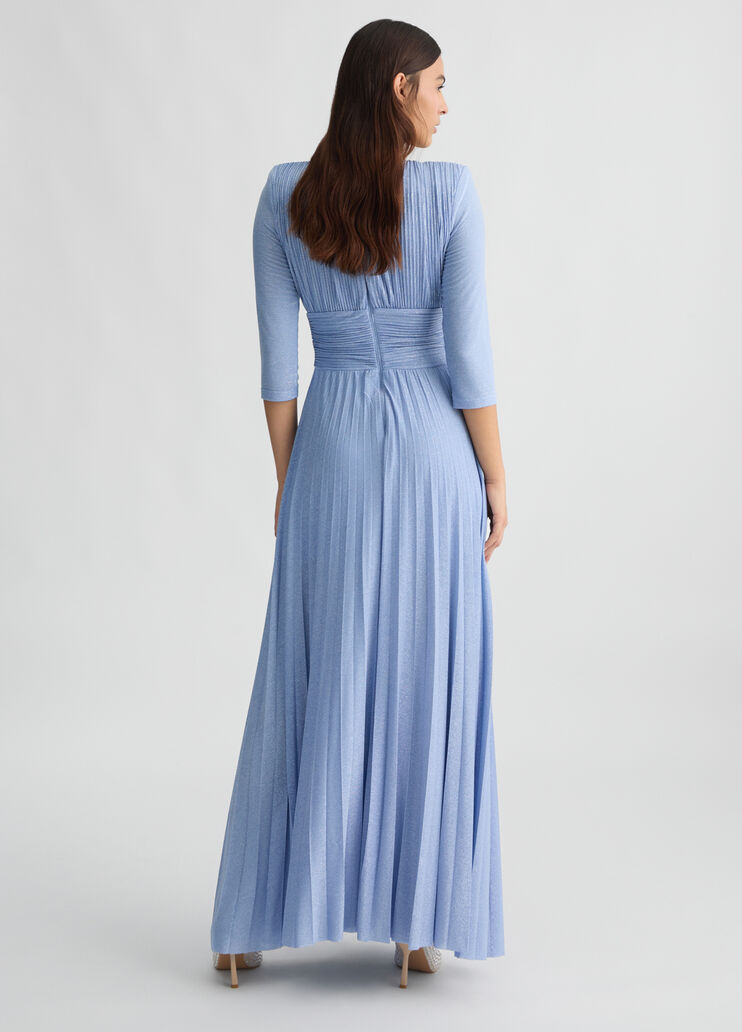 Long light blue pleated dress light blue Liu Jo - large image number 1 Long light blue pleated dress light blue Liu Jo - large image number 1