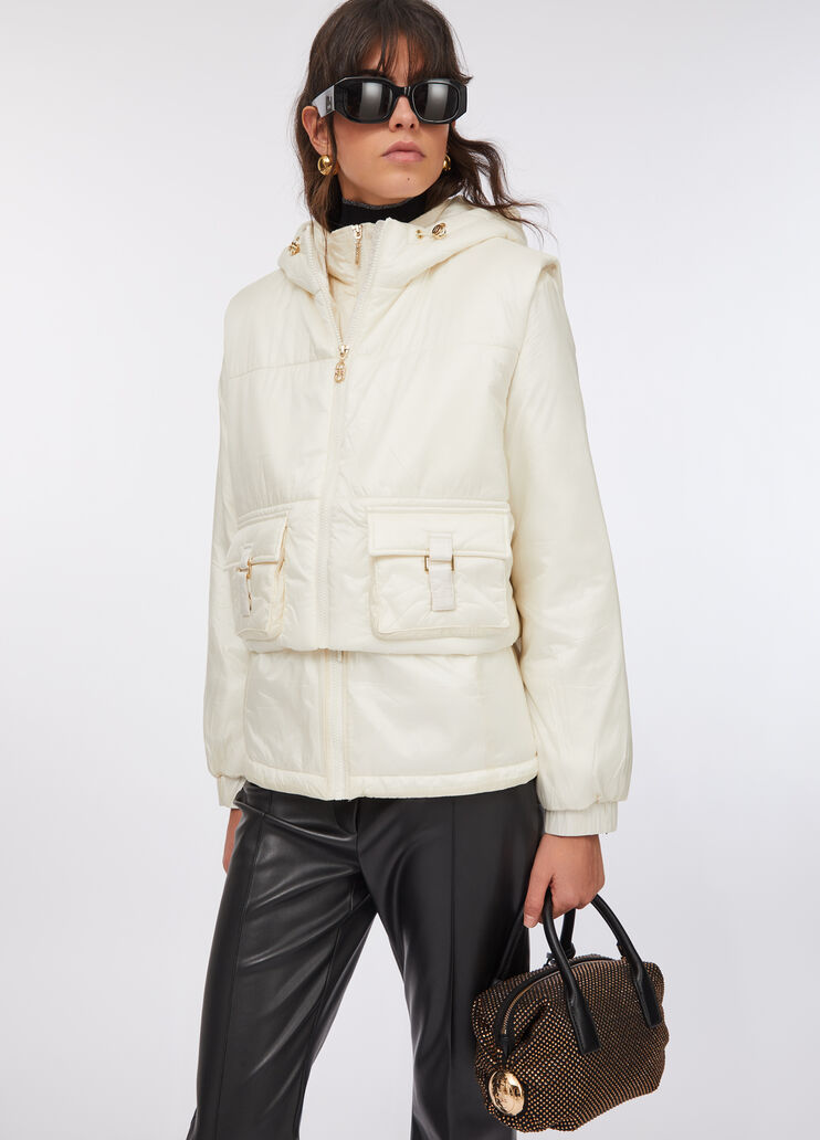 Padded hooded jacket Milky white Liu Jo - medium
