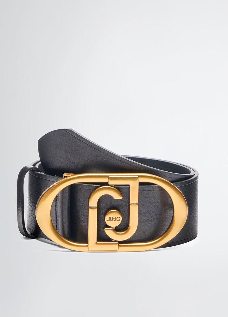 Korsettg&uuml;rtel aus Leder Schwarz Liu Jo - medium