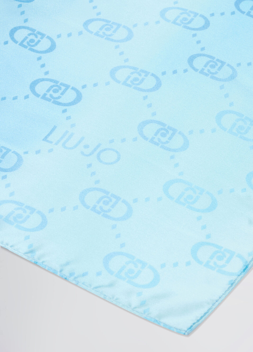 Shawl with logo light blue Liu Jo - large image number 3