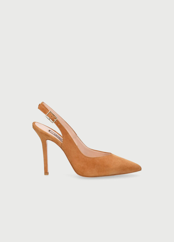 Scarpe Con Tacco Slingback 6 Cm - Décolleté In Similpelle, Cinturino Sul Retro