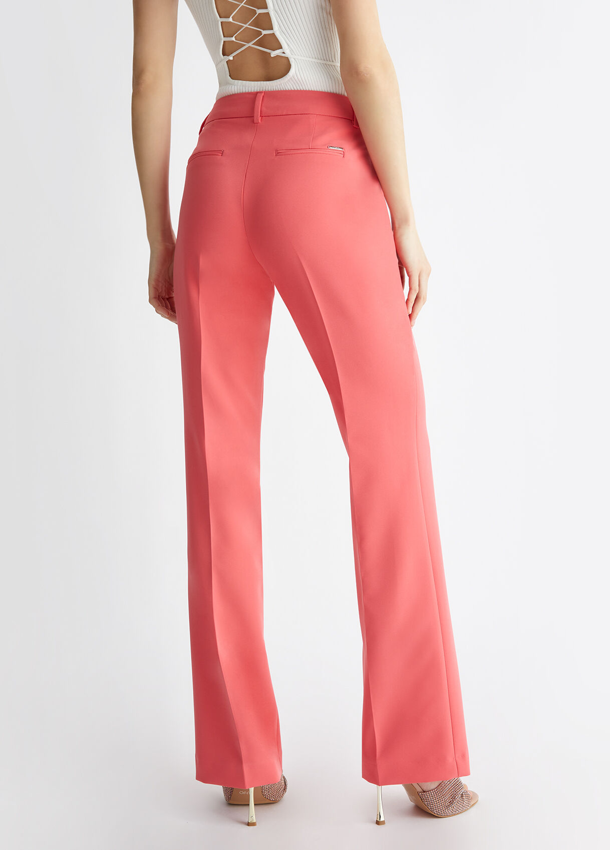 Pantaloni eleganti rosa top