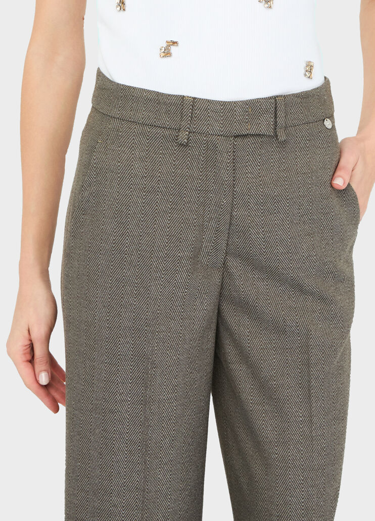 Pantalón recto con pinza beige oscuro Liu Jo - large image number 2 Pantalón recto con pinza beige oscuro Liu Jo - large image number 2