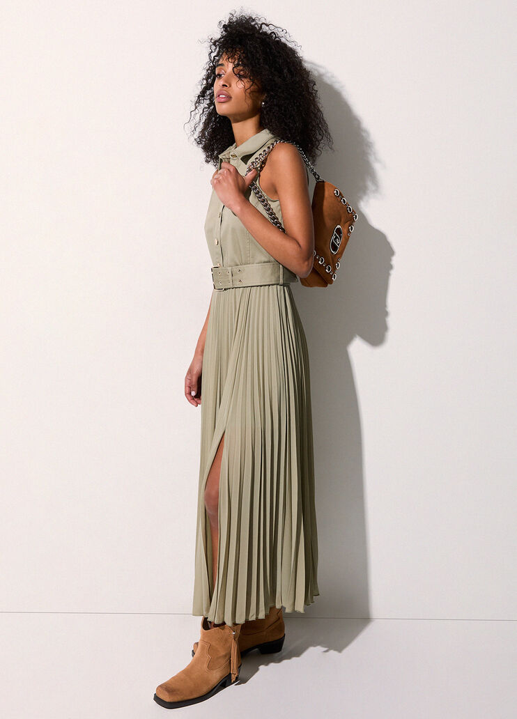 Falda larga plisada verde Liu Jo - medium