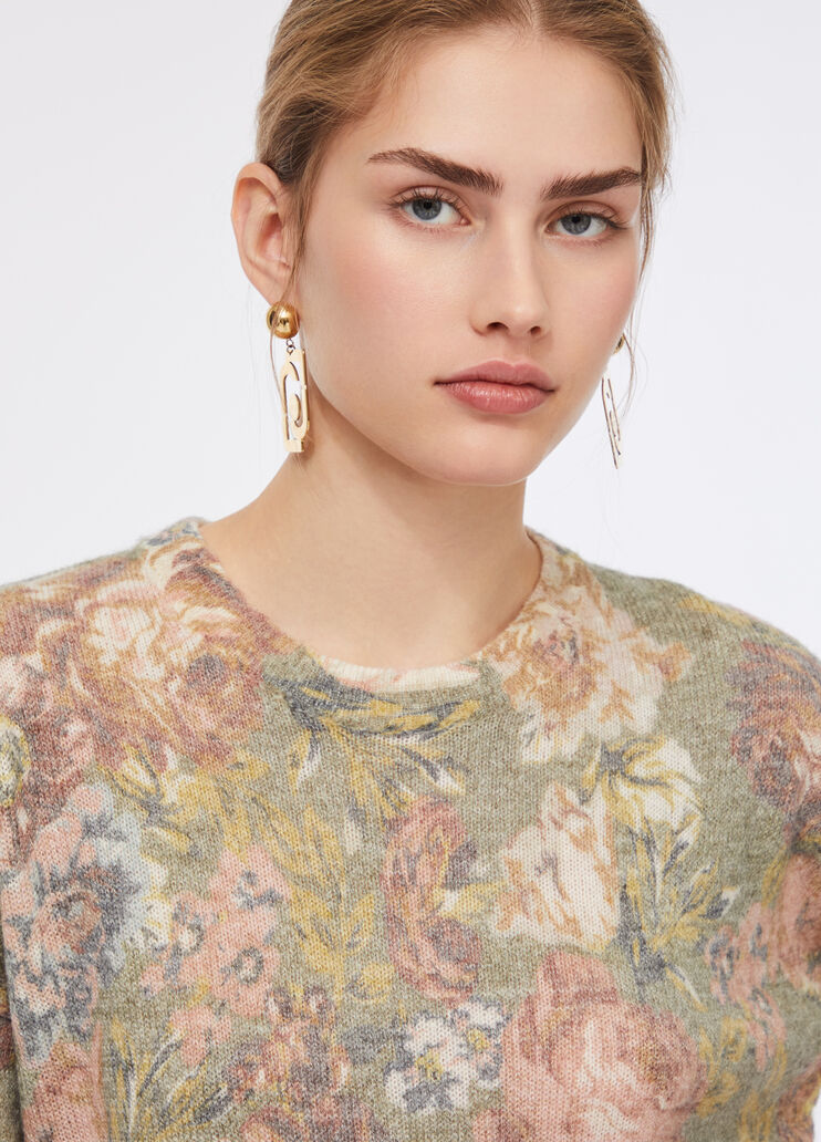 Pull en laine et alpaga imprimé sanderson Liu Jo - large image number 4