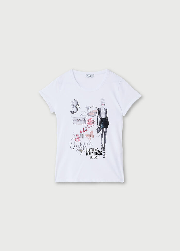 T-shirt with print White Liu Jo - large image number 4