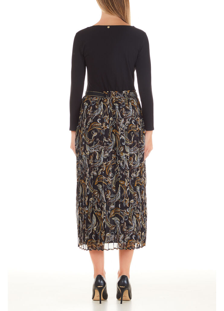 Robe midi avec ceinture noir et cachemire Liu Jo - large image number 1