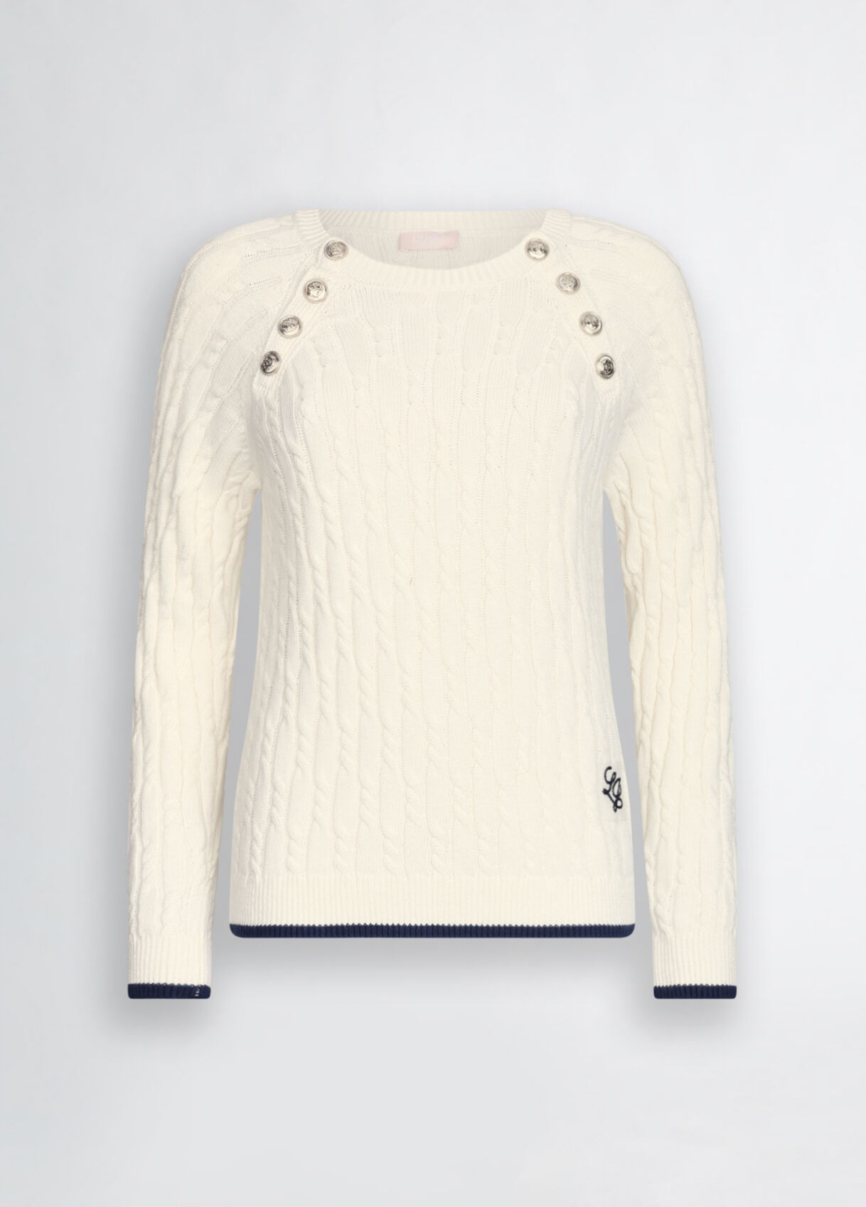 Jumper with buttons colour white/blue | Liu Jo