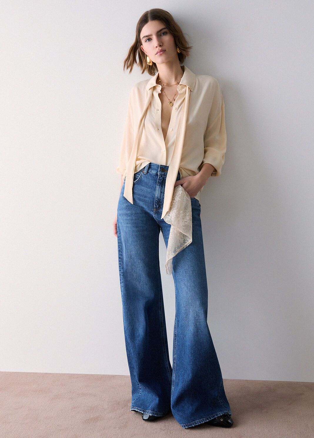 Blouse with Bow cream Liu Jo - large image number 3