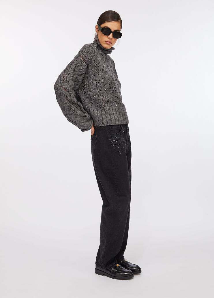 iend jeans with rhinestone black denim Liu Jo - large image number 5