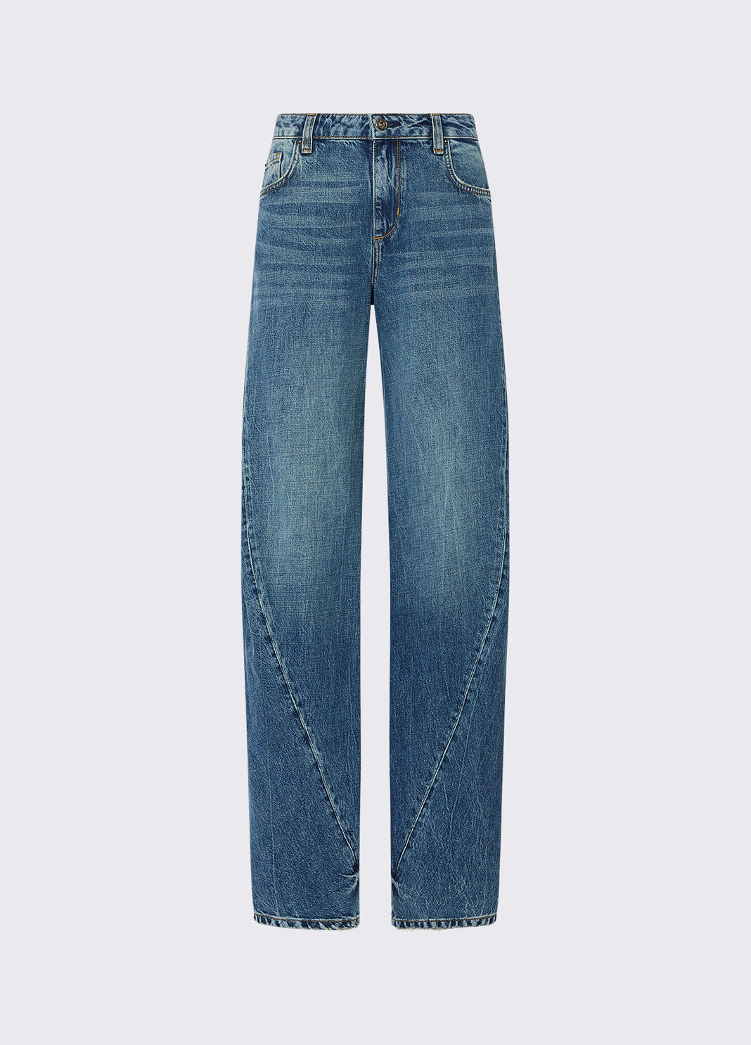 Straight jeans with asymmetric seams blue denim Liu Jo - large image number 6
