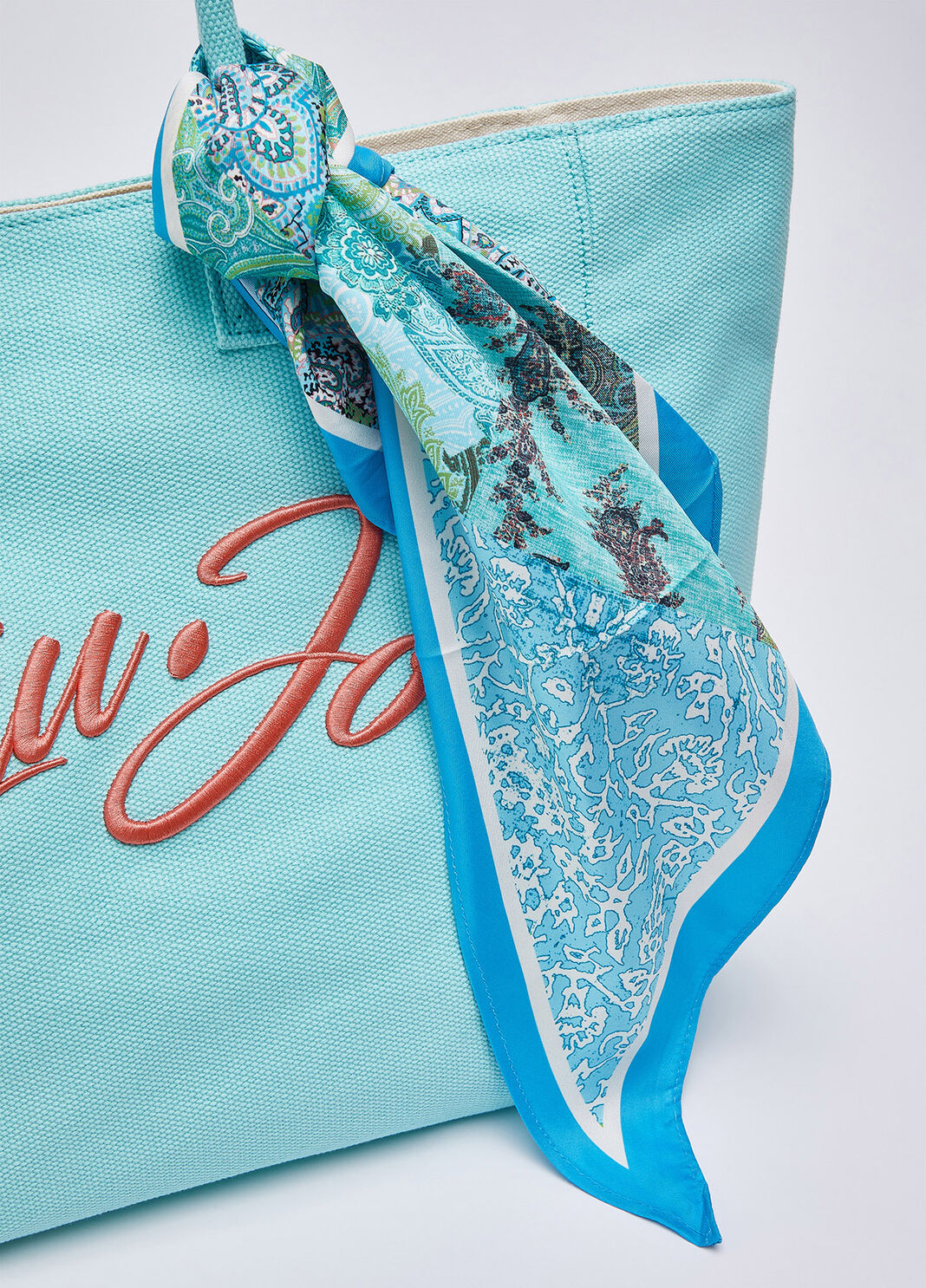 Large tote bag with foulard light blue Liu Jo - large image number 4