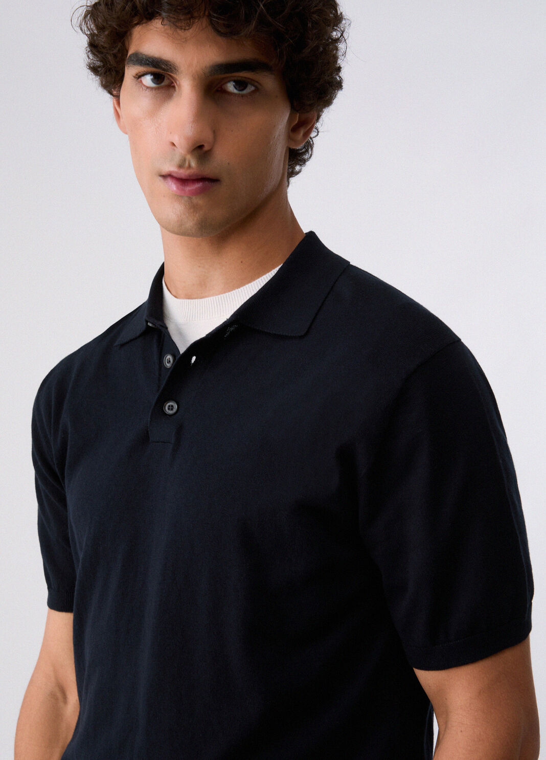 Polo shirt in cotton and silk dark blue Liu Jo - large image number 4