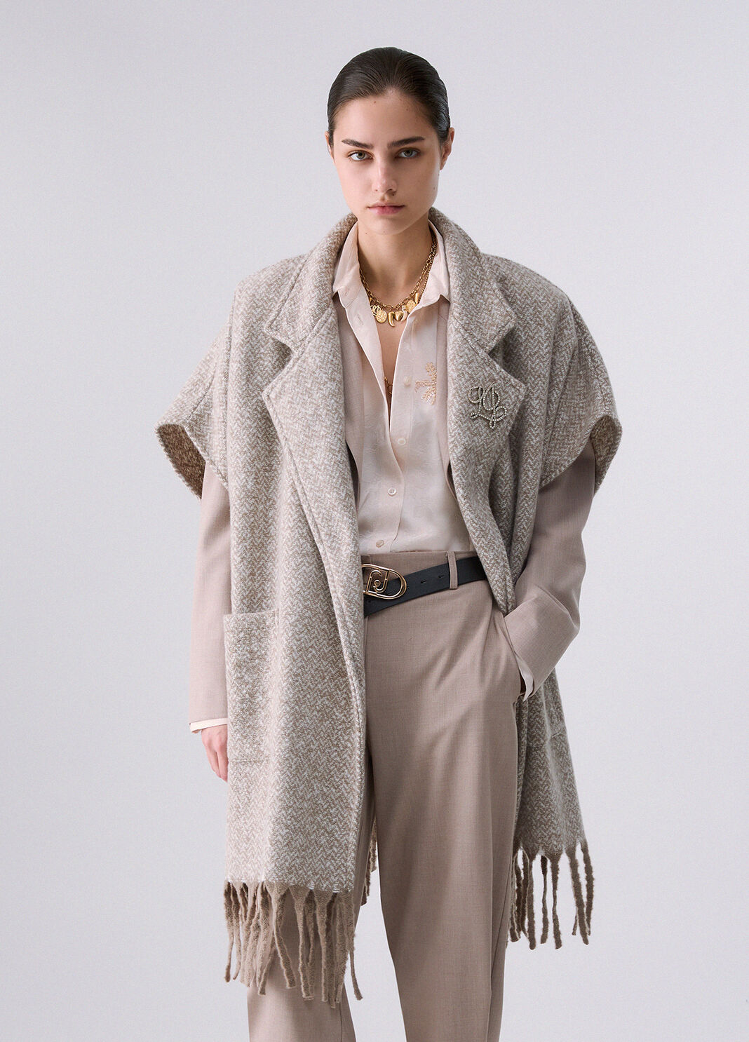 Long Jacquard Poncho grey Liu Jo - large image number 0