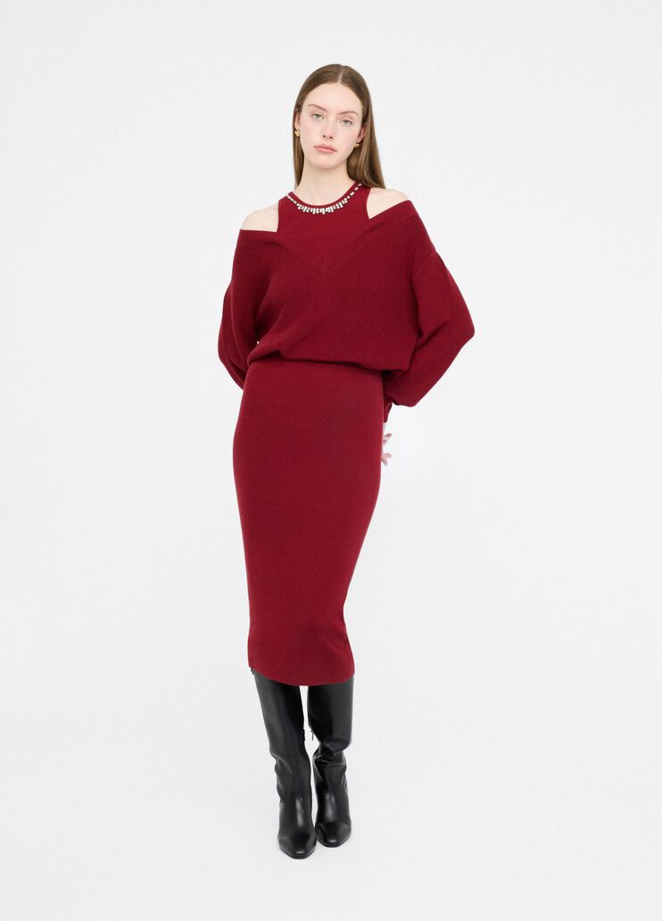 Strickkleid mit Schmuckstickerei Rot Liu Jo - large image number 5 Strickkleid mit Schmuckstickerei Rot Liu Jo - large image number 5