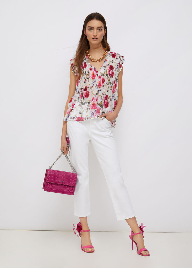Eco-friendly pleated blouse floral print Liu Jo - large image number 3  Eco-friendly pleated blouse floral print Liu Jo - large image number 3