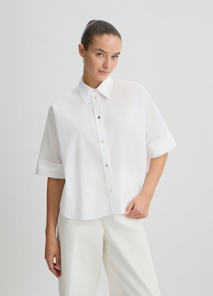 Cotton boxy shirt white Liu Jo - medium Cotton boxy shirt white Liu Jo - medium