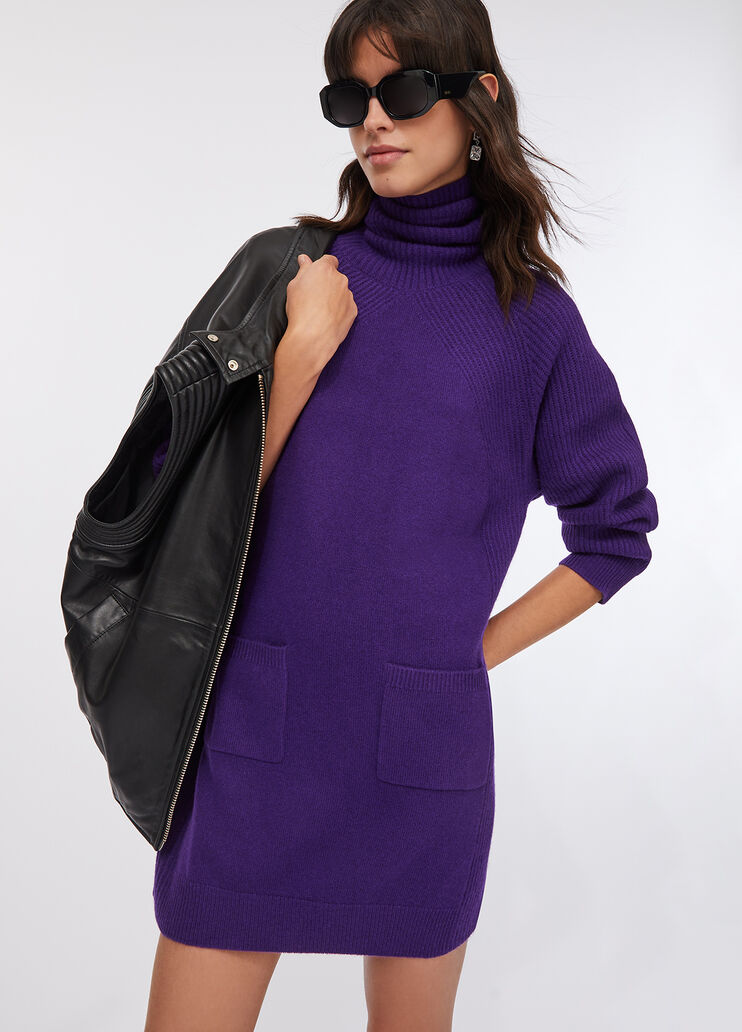  100% wool knit dress purple Liu Jo - large image number 2
