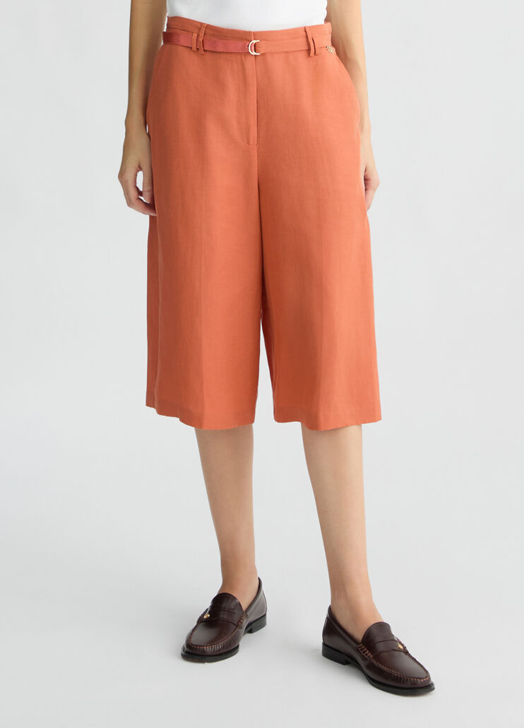 Linen blend Bermuda shorts terracotta Liu Jo - large image number 0 Linen blend Bermuda shorts terracotta Liu Jo - large image number 0
